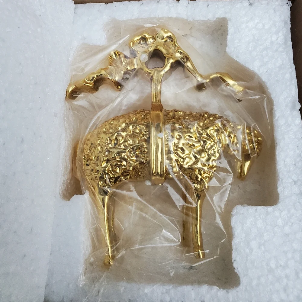 BROOKS BROTHERS 200th Anniversary Gold Sheep Ornament Figurine